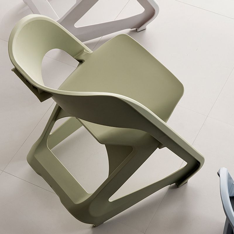 Open Back Dining Side Chair Contemporary Plastic Armless Chair