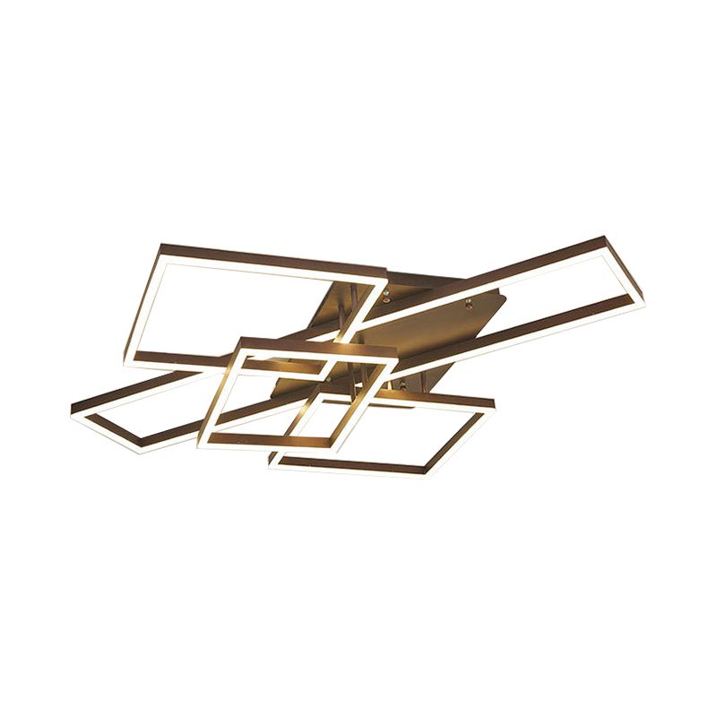 Metallgeometrische, halbbündige Beleuchtung, modernistische 2/3/4-Lichter, braune LED-Halbbündige-Montagelampe in weißem/warmem Licht