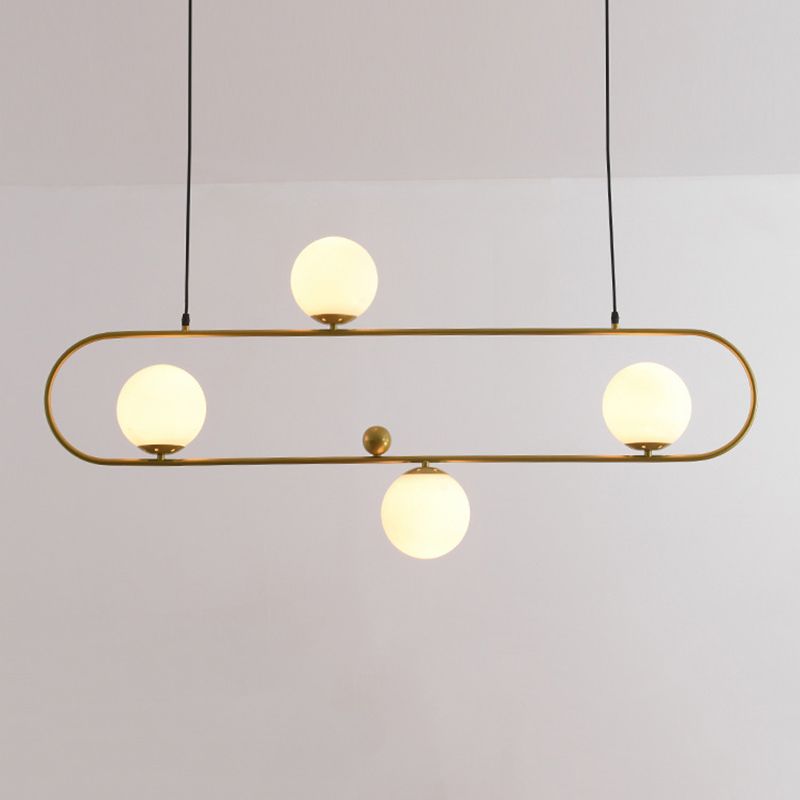 Glass Ball Shape Chandelier Light Modern Style Multi Lights Chandelier Light Fixture