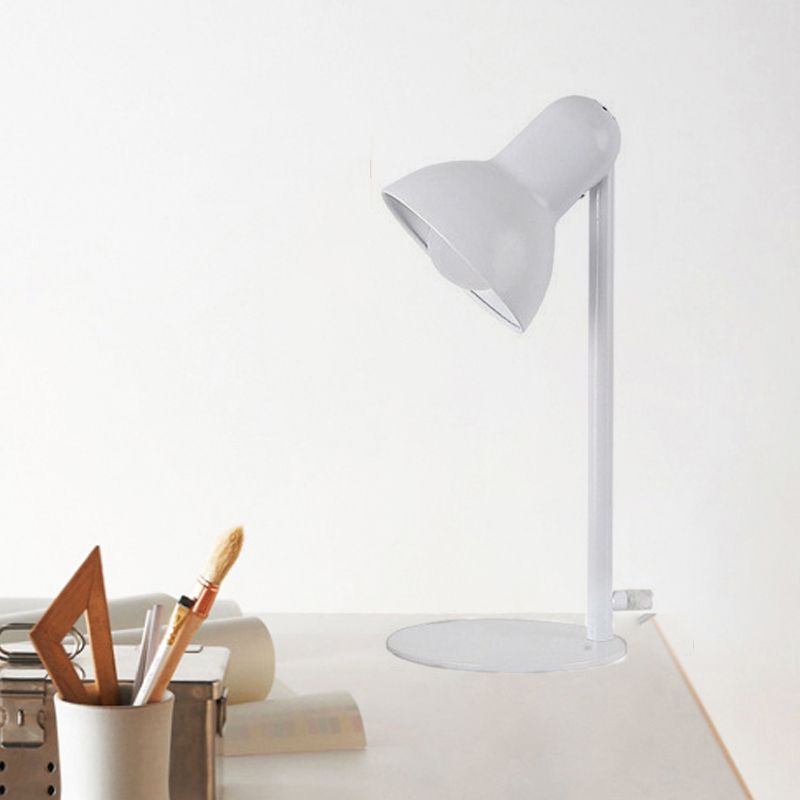 Black/White Dome Shade Desk Lamp Loft Stylish Metal 1 Bulb Bedside Mini Standing Desk Lighting