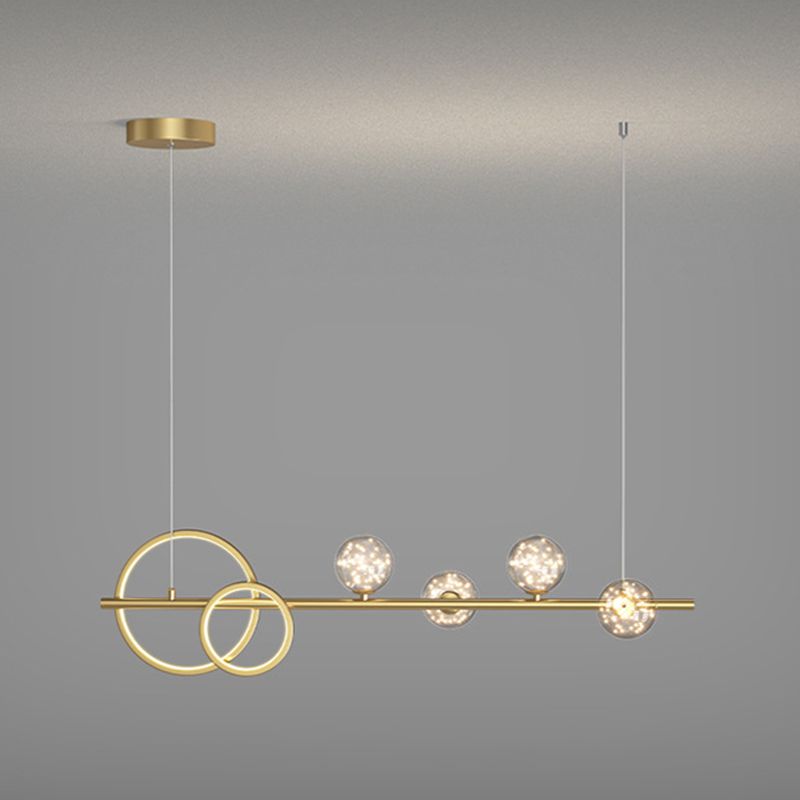 Modern Pendant Light Geometric Island Light Fixture Metal Island Lights in Gold