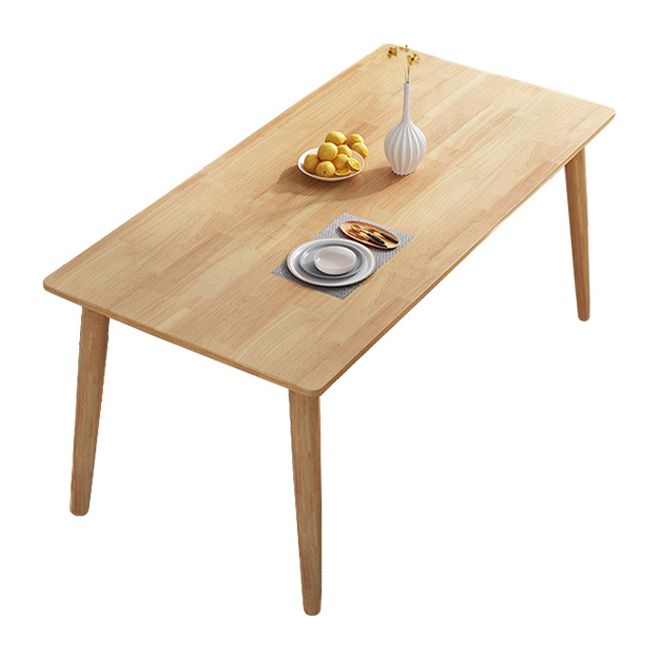 Rectangle 4 Legs Modern Table Light Wood Color Fixed Table of Oakwood Solid Wood