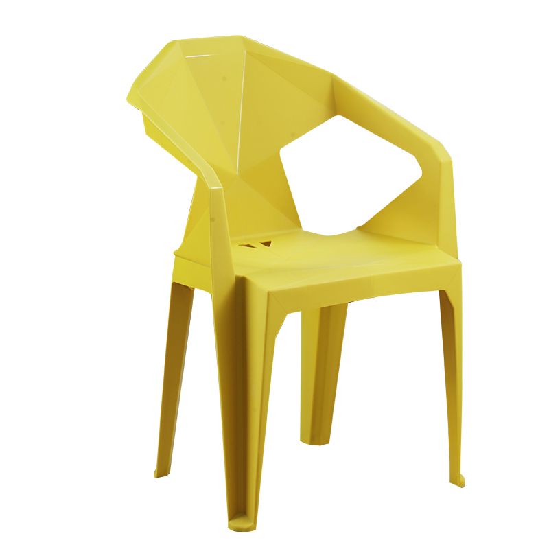 Nordic Style Plastic Dining Armchair Open Back Dining Side Chair for Restaurant