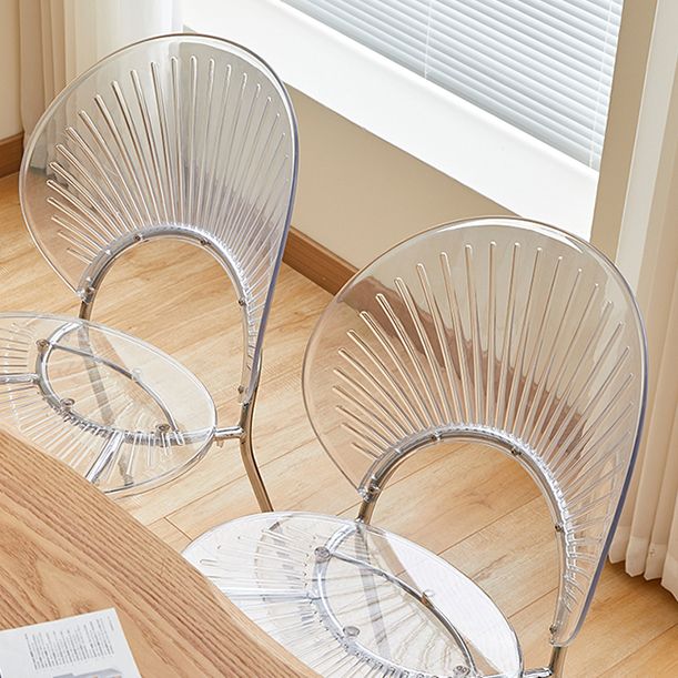 Open Back Dining Side Chair Contemporary Dining Armless Chair