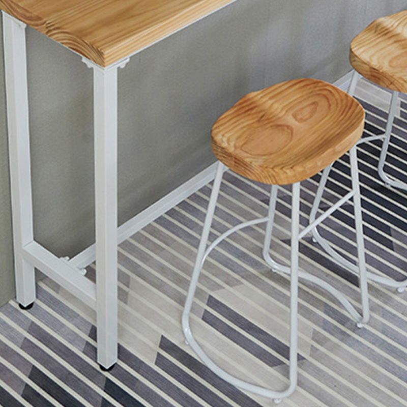 Modern Style Rectangle Bar Table Solid Wood Trestle Base Bar Dining Table