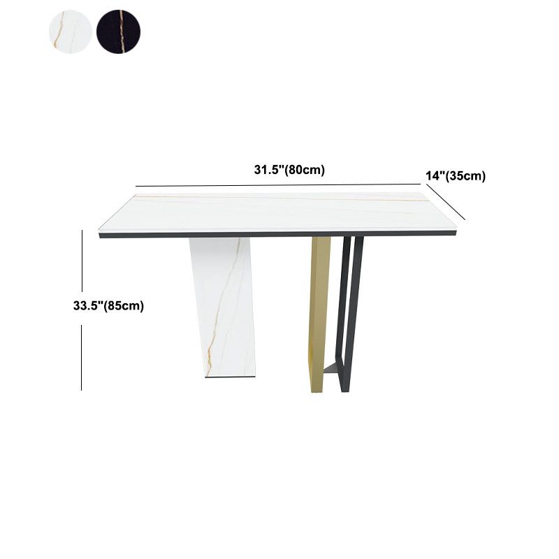 Modern Stone Console Table 14" W Stain Resistant Accent Table for Hall