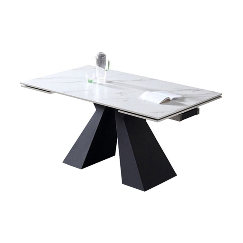 Modern Style Sintered Stone Dining Table Set Rectangle 1/2/5 Pieces Dining Set