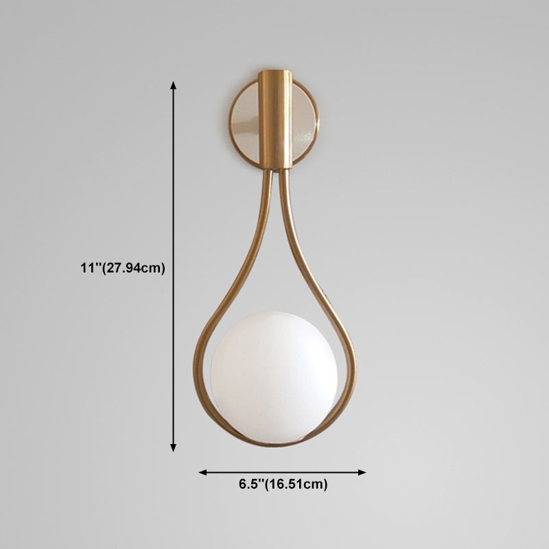 Moderner Stil Globe Wall Lampe Kit Glas 1 Leichte Wohnzimmerleuchten in Gold