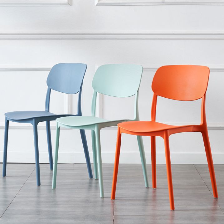 Plastic Side Chair Contemporary Multicolor Open Back Side Chair for Dining Room