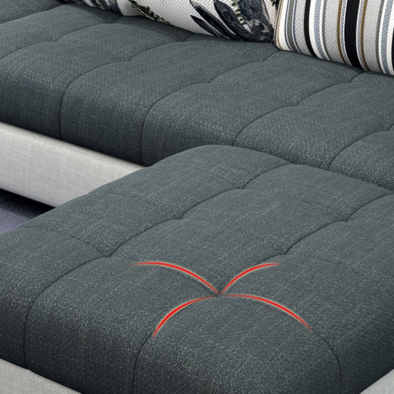 Sloped Arms Pillowed Back Cushions Sectionals Sofas for Living Room