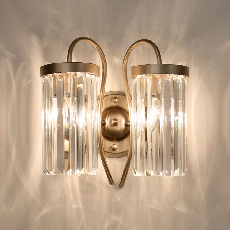 Halbzylinder Schatten Wandleuchter moderner Kristallwandhalterung Leuchte