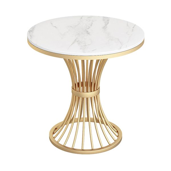 Table à manger de luxe traditionnelle table de pierre fritrée avec base en métal pour salle à manger