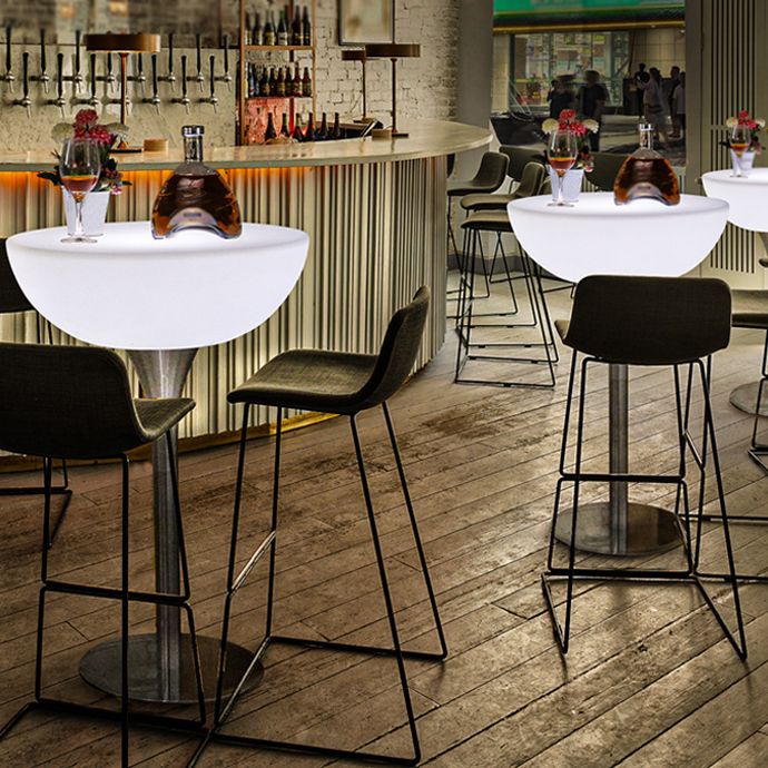 Polyethylene Round Table Industrial Style Bar Lighted Bar Table