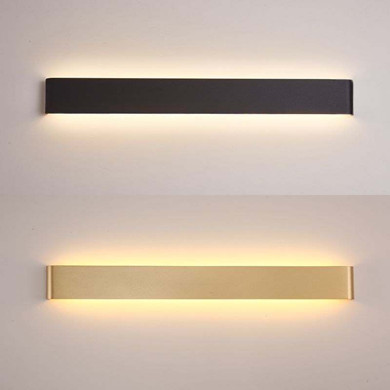 Modern Minimalist Style Rectangular Up and Down LED Wall Sconce Metal Wall Mounted Light Fixture for Bedroom