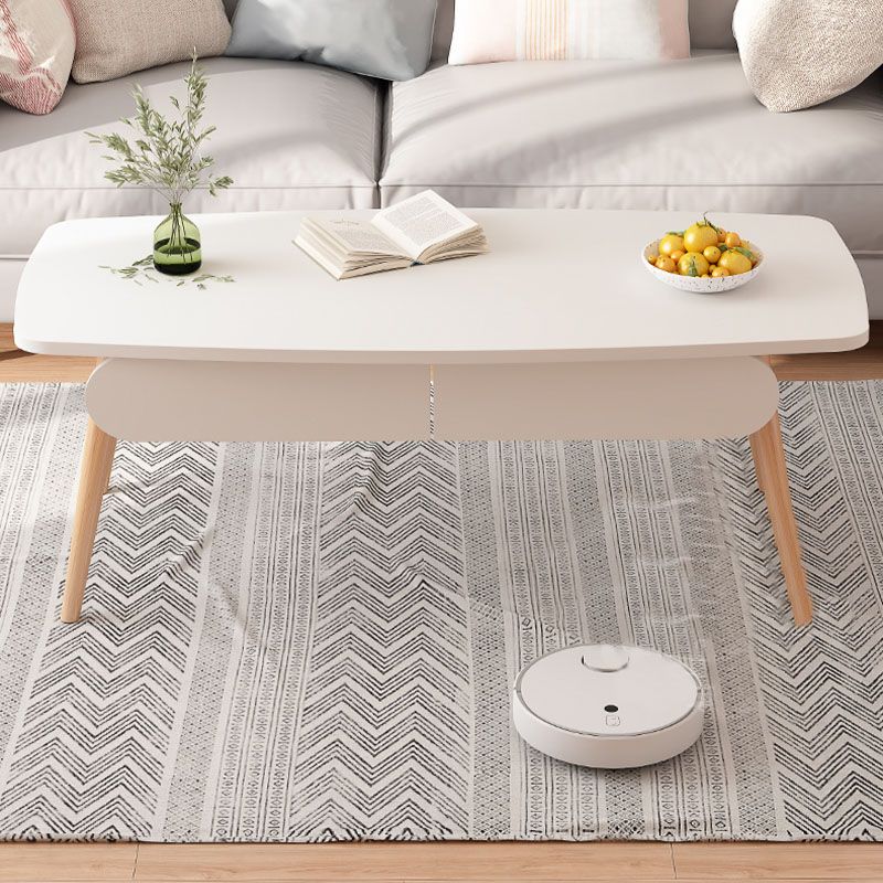 Modern Wooden Rectangular/Geometric Coffee Table with Storage Cocktail Table