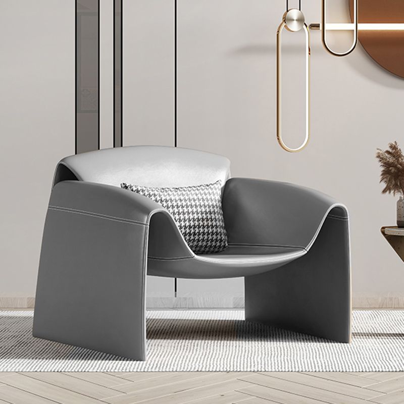 Solid Color Lounge Chair with a Headrest, Modern Accent Chair