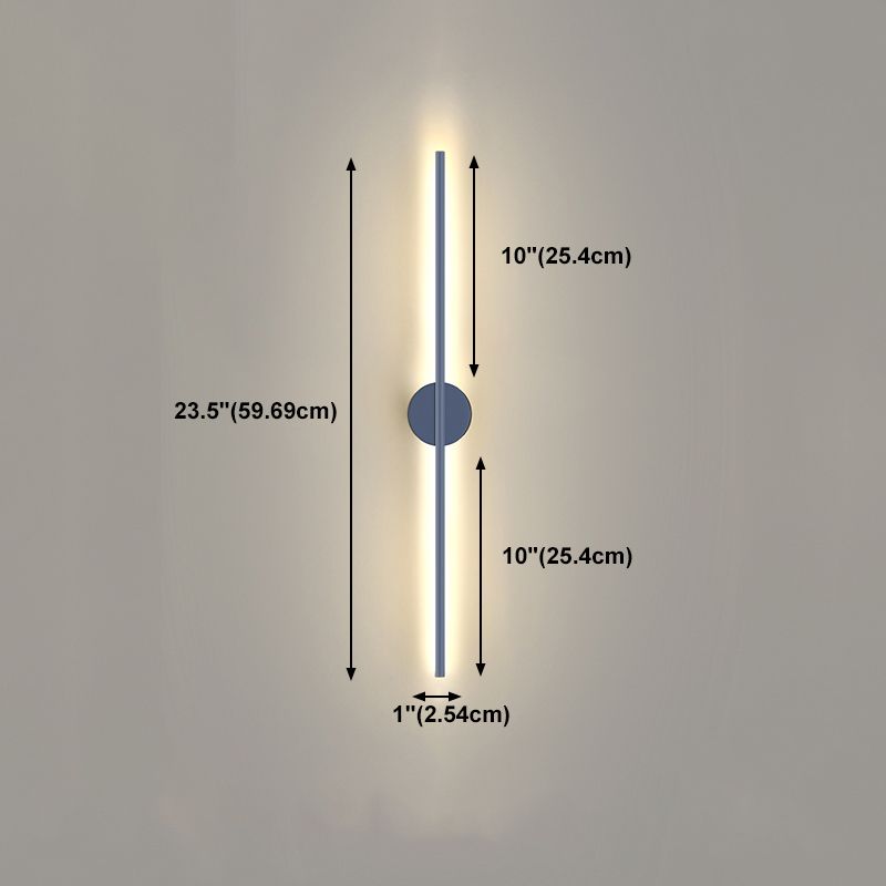Zeitgenössische graue Wandleuchte gerade Form LED -Wandleuchten mit Metall für Schlafzimmer