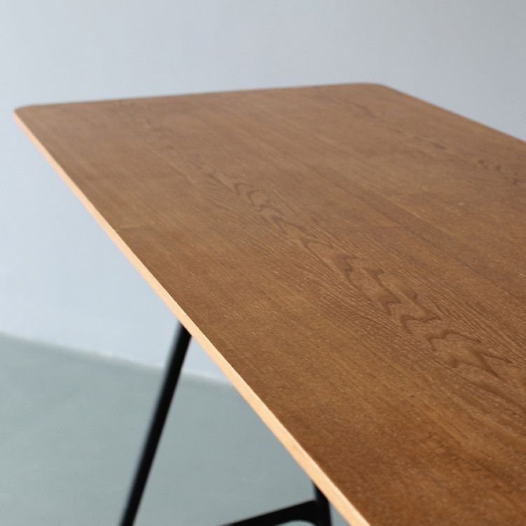 Modern Rectangle Bar Counter Table Wooden Dining Table with Metal Legs