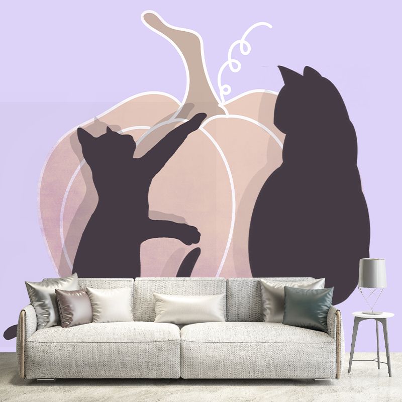 Modern Style Illustration Mural Wallpaper Animals Pattern Indoor Wall Mural