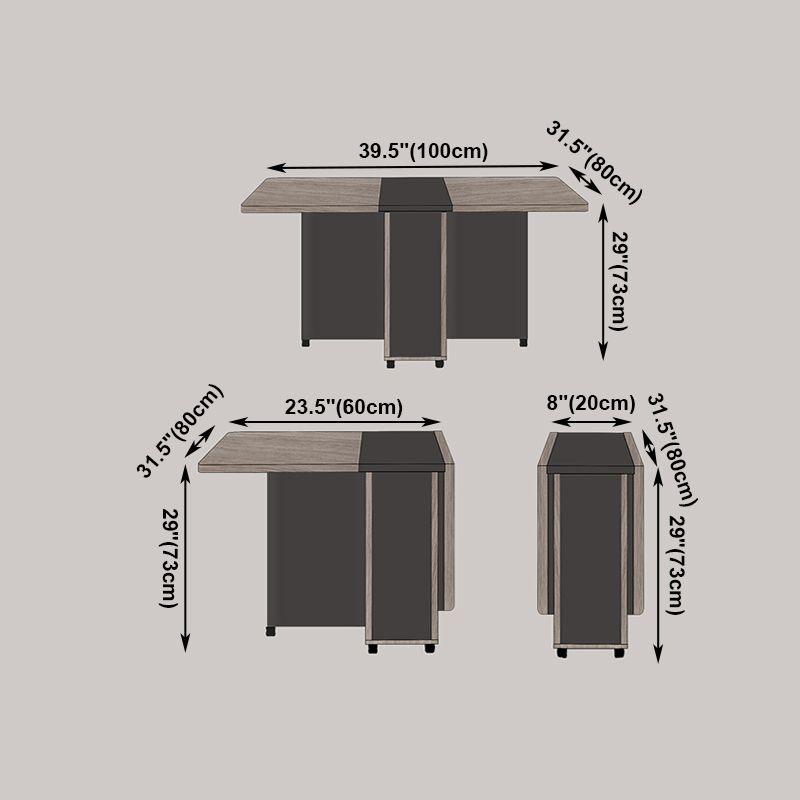 39.4''l Rectangular de mediados de siglo Modern de comedor Mesa de hoja caída para el hogar (solo mesa)