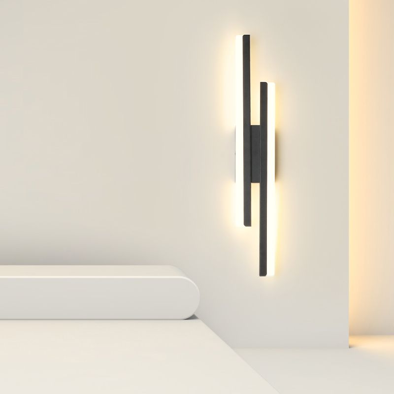 2 luces Luz de pared Acrílico Minimalista LED Pared Spl Donce en negro para sala de estar