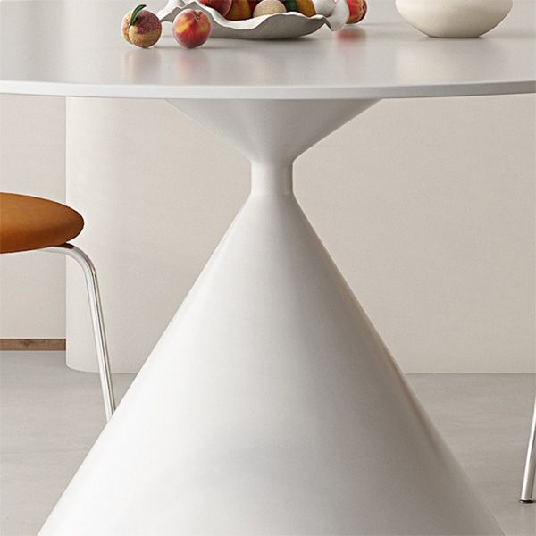 Contemporary Round Dining Table Sintered Stone Table with Metal Leg for Home Use