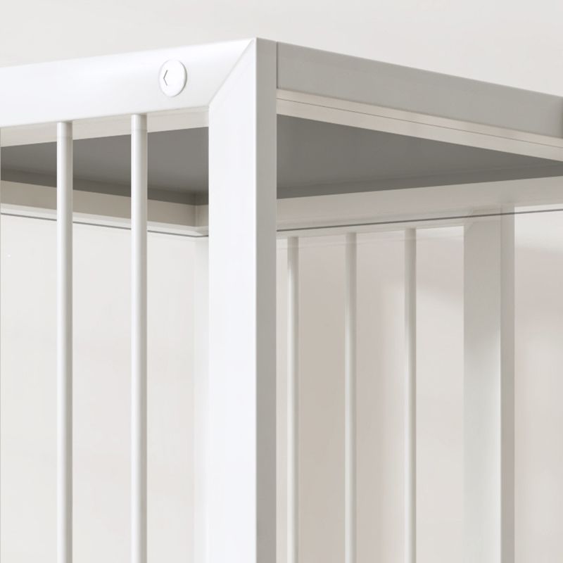 Modern Metal Bookshelf Pure White  Standard Vertical Closed Back Bookcase