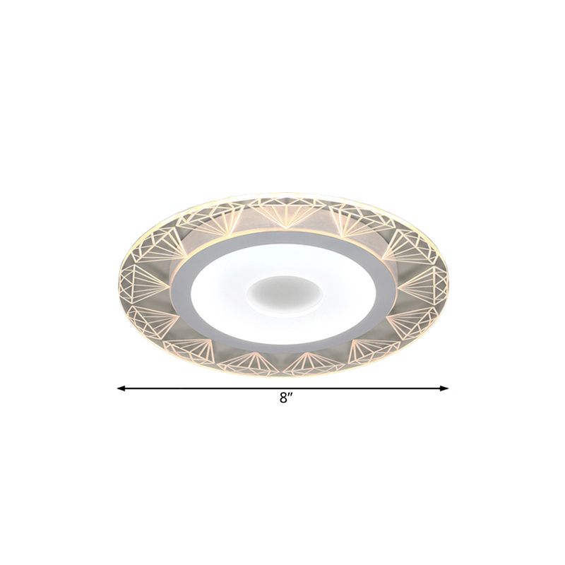 Diamond-Shaped Flush Ceiling Light Modern Acrylic 8"/16.5"/20.5" Wide LED Living Room Flush Mount Lamp in Warm/White Light