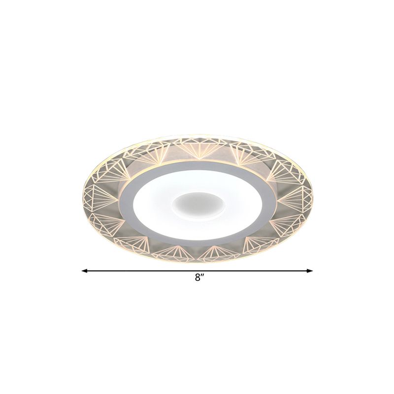 Ruitvormige plafondlamp modern acryl 8"/16,5"/20,5" brede LED woonkamer inbouwlamp in warm/wit licht