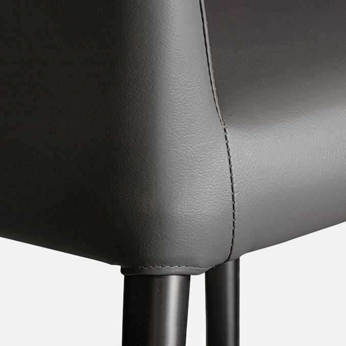 Chaise de salle à manger sans accoudoirs de style moderne, chaises de salle à manger rembourrées en cuir à dossier solide (Ensemble de 2)