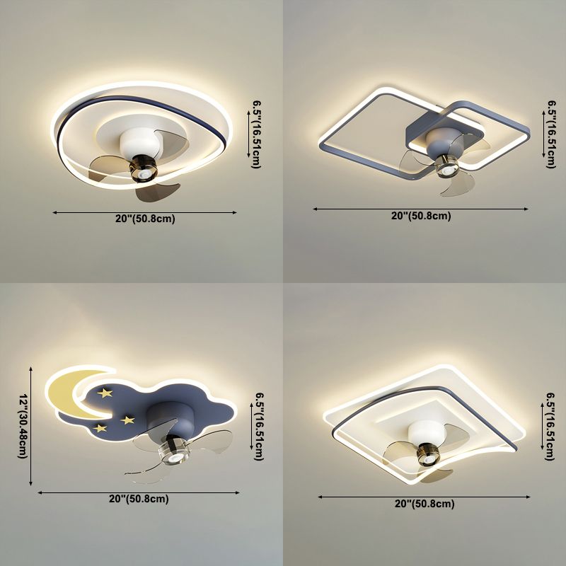 Contemporary Geometric Fan Light Metal LED Flush Mount Light for Bedroom