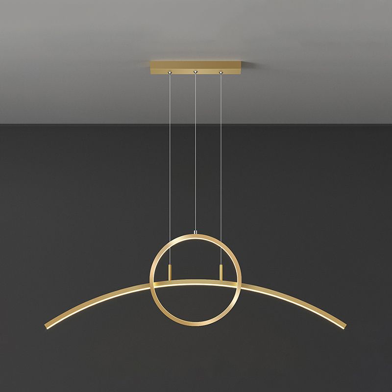 Geometric Island Chandelier Modern Island Lighting Metal 2 Light Island Light Fixtures