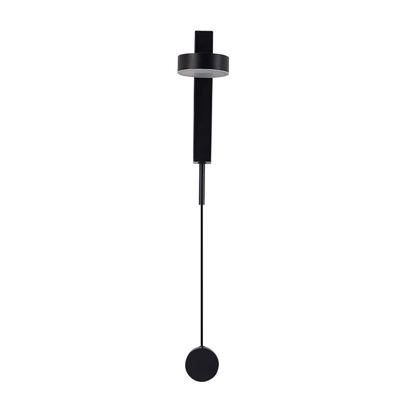 Round Metal Wall Sconce Modern Style 1-Light Wall Mount Lighting