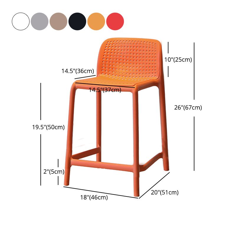 Modern Style Low Back Bar-stool Square Counter Bar Stool with Plastic Legs