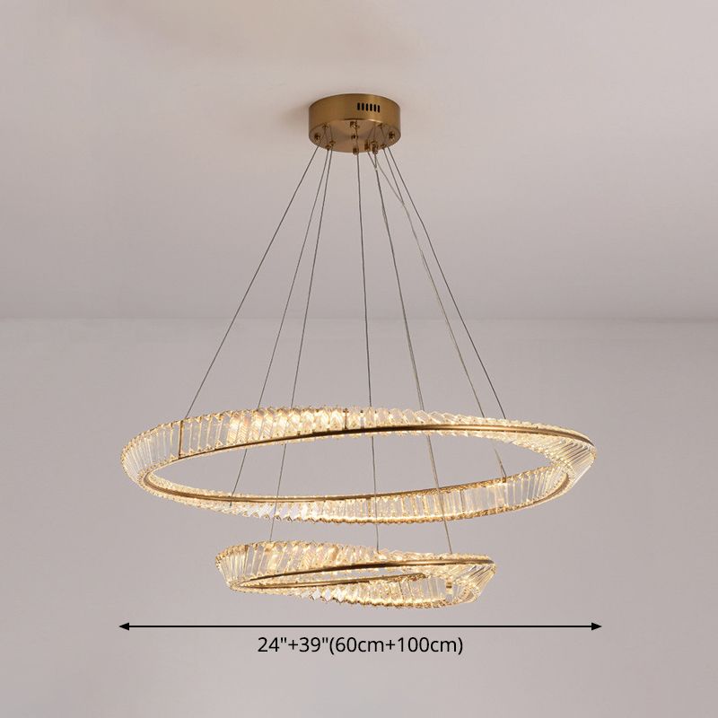 Fissaggi del lampadario ad onda contemporanea Fissature a sospensione Crystal a soffitto per soggiorno