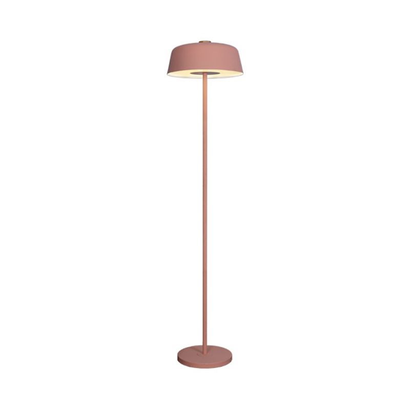 Barn Shade Floor Standing Light Nordic Metallic Single Light Pink/Yellow Finish Stand Up Lamp