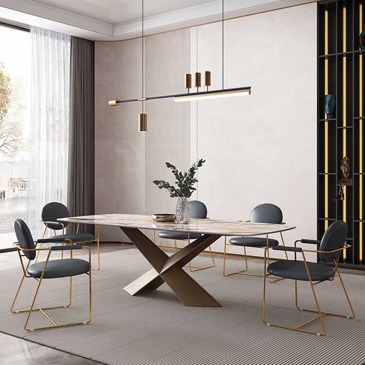 Glam 1/2/5/6/7 Pieces Dining Set Sintered Stone Dining Table Set