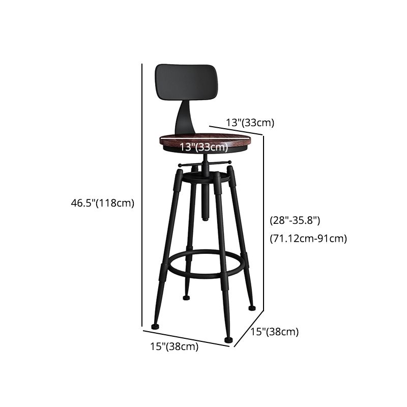 Industrielle armlose hingelbare Counterhocker Iron Restaurant Barhocker mit Pedal