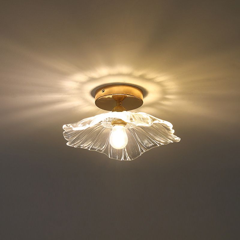 Contemporary Ceiling Lamp Creative Glass Shade Flush Mount Light Fixture