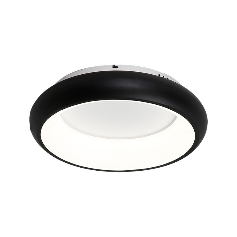 19.5"/25.5" W Donut Flush Mount Lighting Macaron Metal and Acrylic Integrated Led Flush Lamp in Black/Green/Gold/White