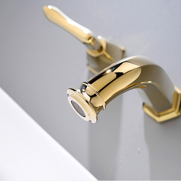 Glam Tub Faucet Wall Mounted Double Handle Low Arc Bath Faucet Trim