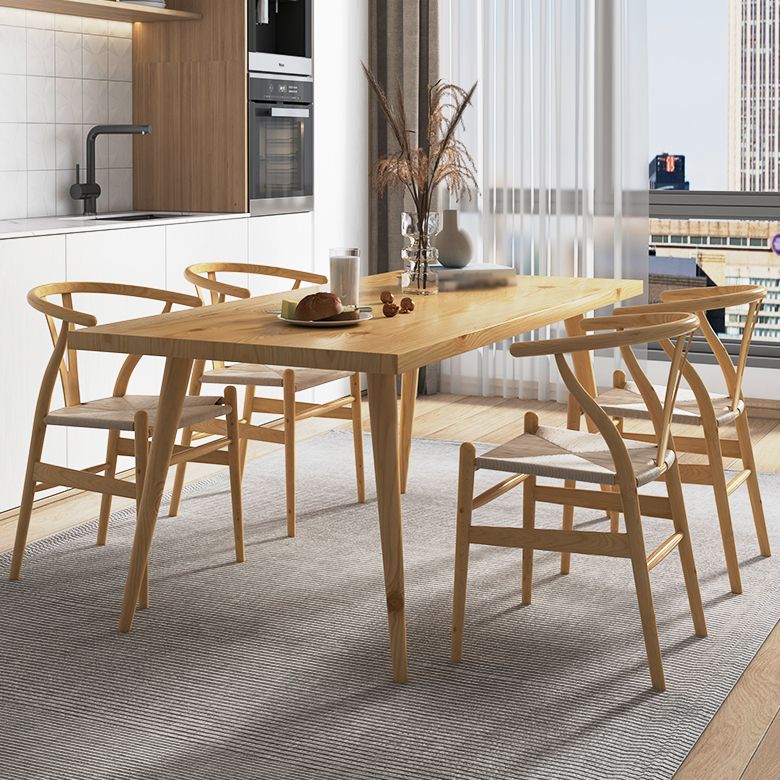 Contemporary Solid Wood Standard Dining Set Rectangle Kitchen Dining Set with 4 Legs Base