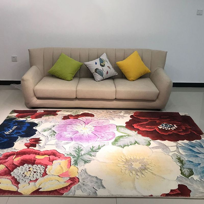 Nordic Decoration Rug Multi Colored Geometric Printed Area Carpet Synthetics Anti-Slip Pet Friendly Indoor Rug