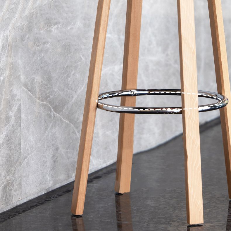 Taburete de bar contemporáneo, taburete de bar sin brazos de plástico con base de madera