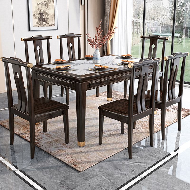 54.3"L x 33.5"W x 29.5"H Rectangle 4 Legs Luxury Table Fixed Table for Dining Room