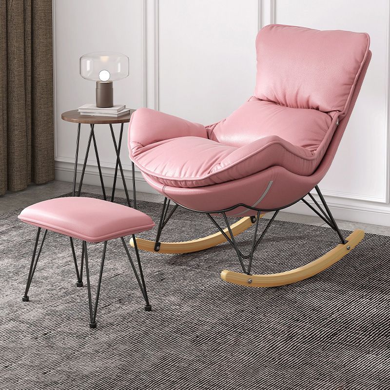 Solid Wood Rocking Chair Contemporary Rocker Chair with Padded Seat