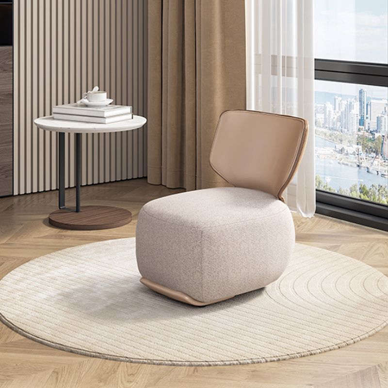 Mid-Century Modern Fixed Back Armless Fabric Solid Color Parsons Chair