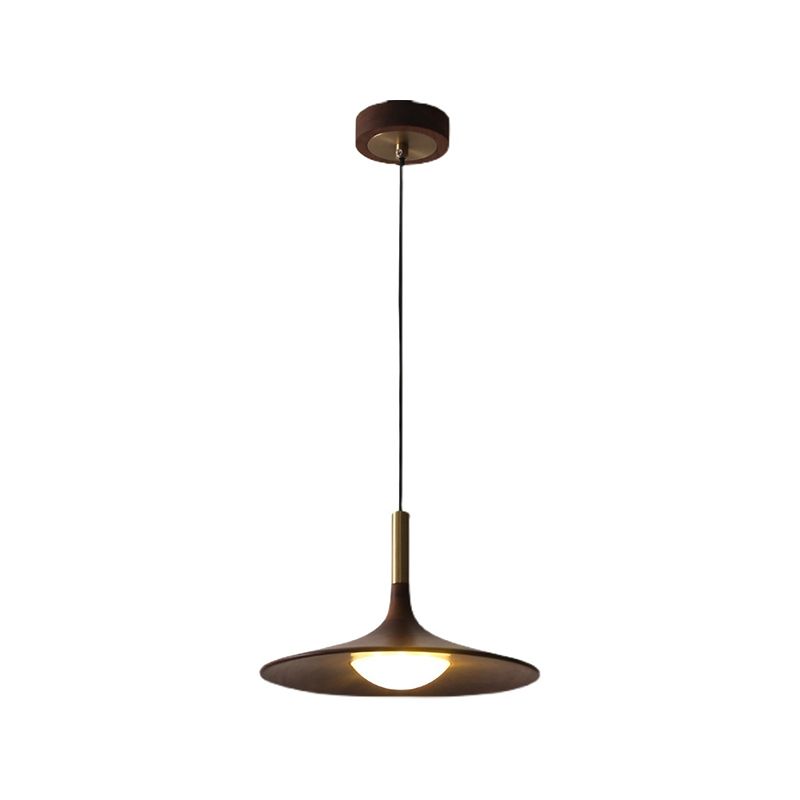 Modern Hanging Light Wooden Shade Pendent Light Fixture for Sitting Room