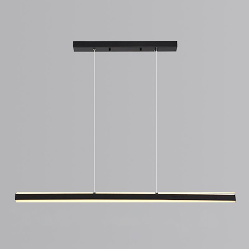 Nordic Simple Island Light Fixture Modern Long Strip LED Pendant Light for Dining Room