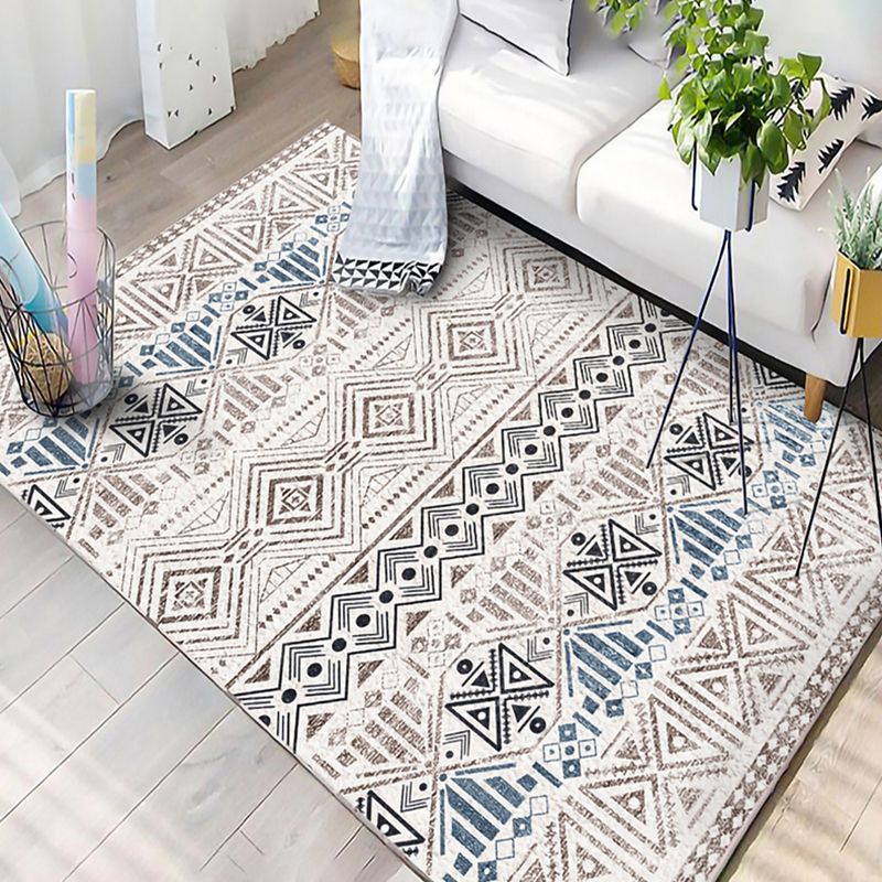 Boho Tribal Area Rug Carpet Stain Resistant Indoor Rug for Home Decoration